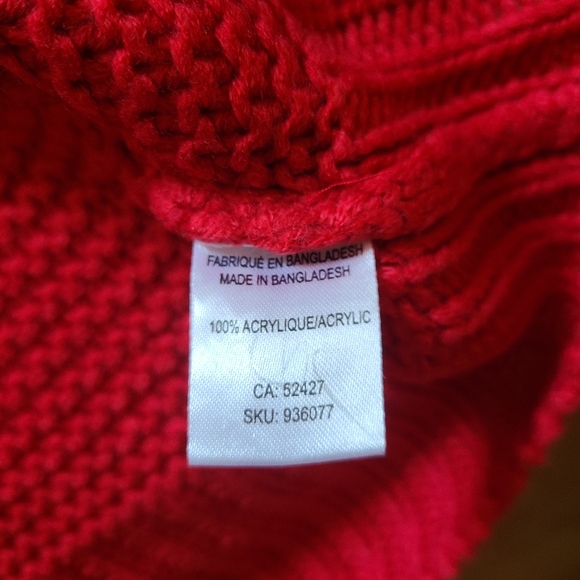 My Style Women's Casual Colorful Red Knit Raglan Sleeves Boat Neck Warm Sweater - Picture 10 of 12